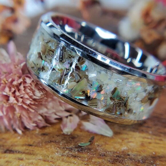 "Lovely Sea" Ring with Mother of Pearl & Abalone Sheels - Picture 2 of 6